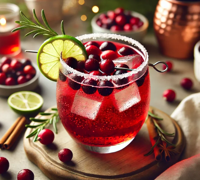 A Glass of Cranberry Mule Cocktail